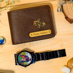 Customized Men's Wallet & Watch Combo