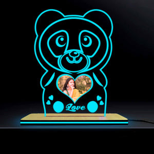 Acrylic Glowing Panda Lamp with Photo & Text