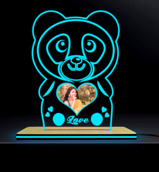 Acrylic Glowing Panda Lamp with Photo- Valentine Day