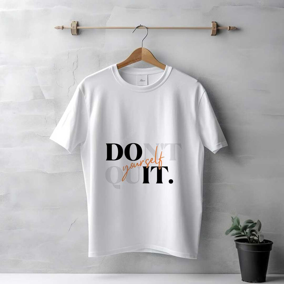 Men's White Don't Quit Yourself T-Shirt | Love Craft Gifts