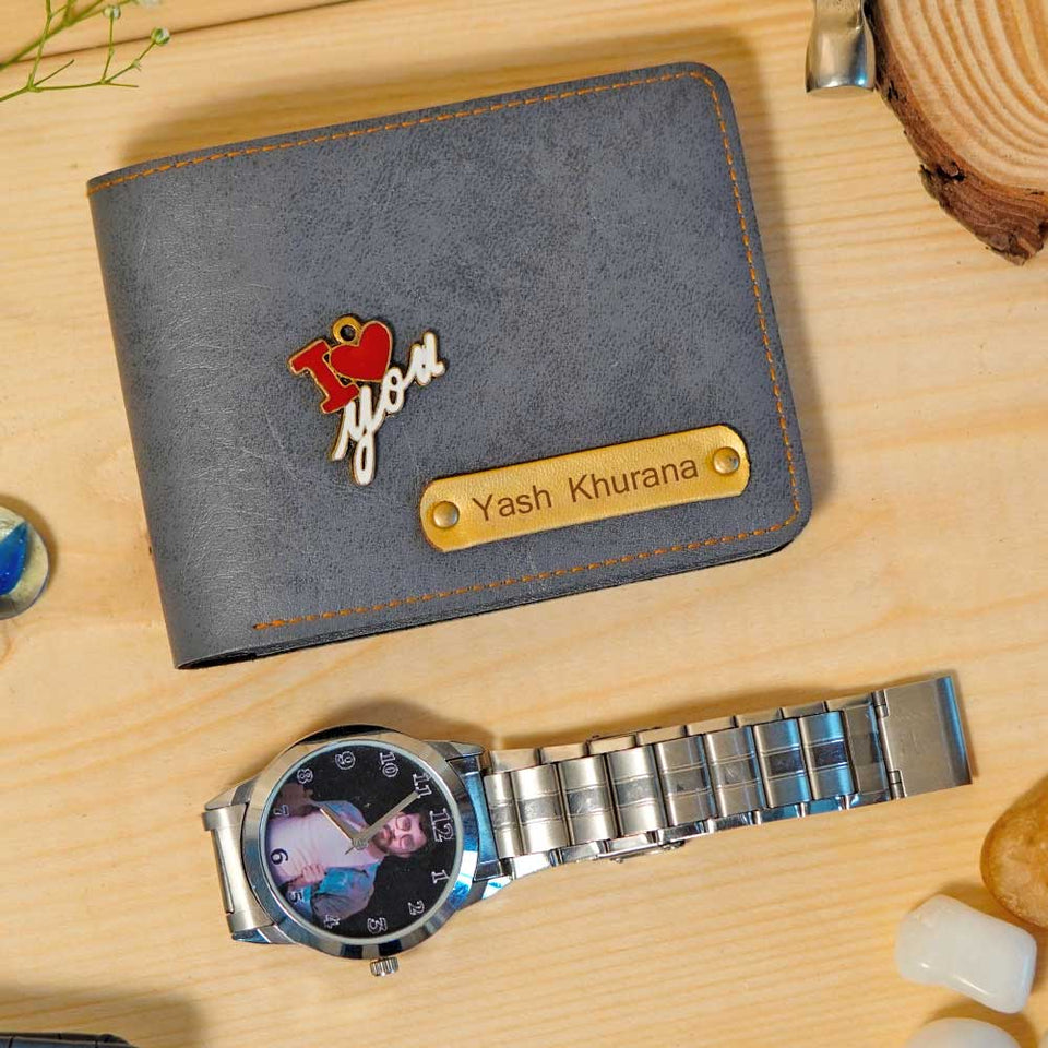 Customized Men's Wallet & Watch Combo