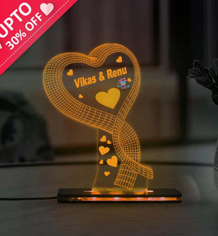 Customized Product Acrylic 3D LED  Lamp- Valentine’s Day Gift 