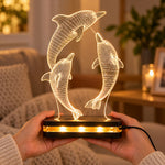 3D Dolphin LED Acrylic Lamp 6x8″ | Love Craft Gifts™