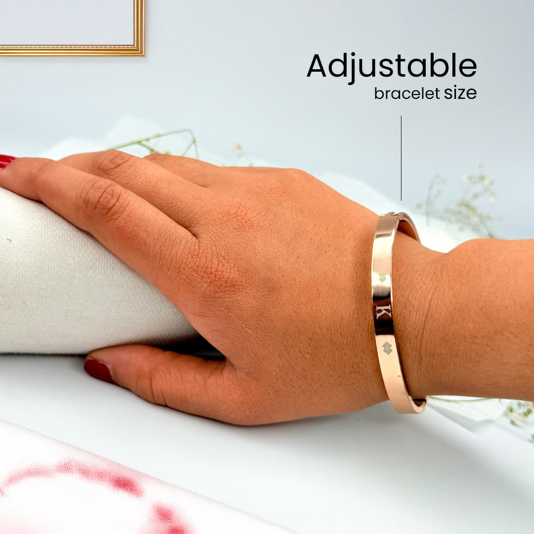 Personalized Lock Bracelet – Engraved Name & Initial Couple Jewelry