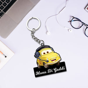 Lightning McQueen Cars Characters Keychain With Name | Love Craft Gifts