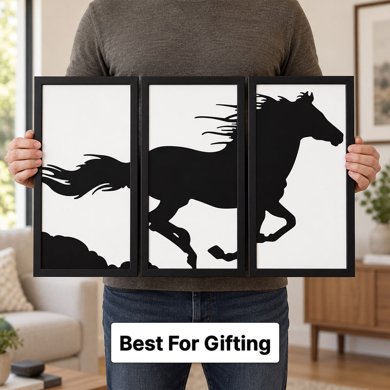3 Panel Horse Wall Art for Living Room | Love Craft Gifts™