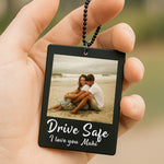 Personalized Car Hanger with Photo & Text – 3x2.5 inch Black Acrylic Tag | Love Craft Gifts