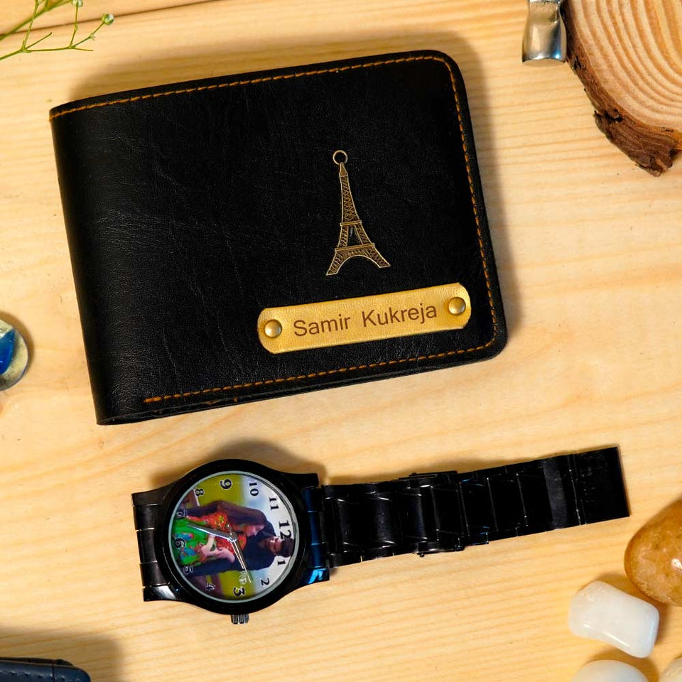 Customized Men's Wallet & Watch Combo