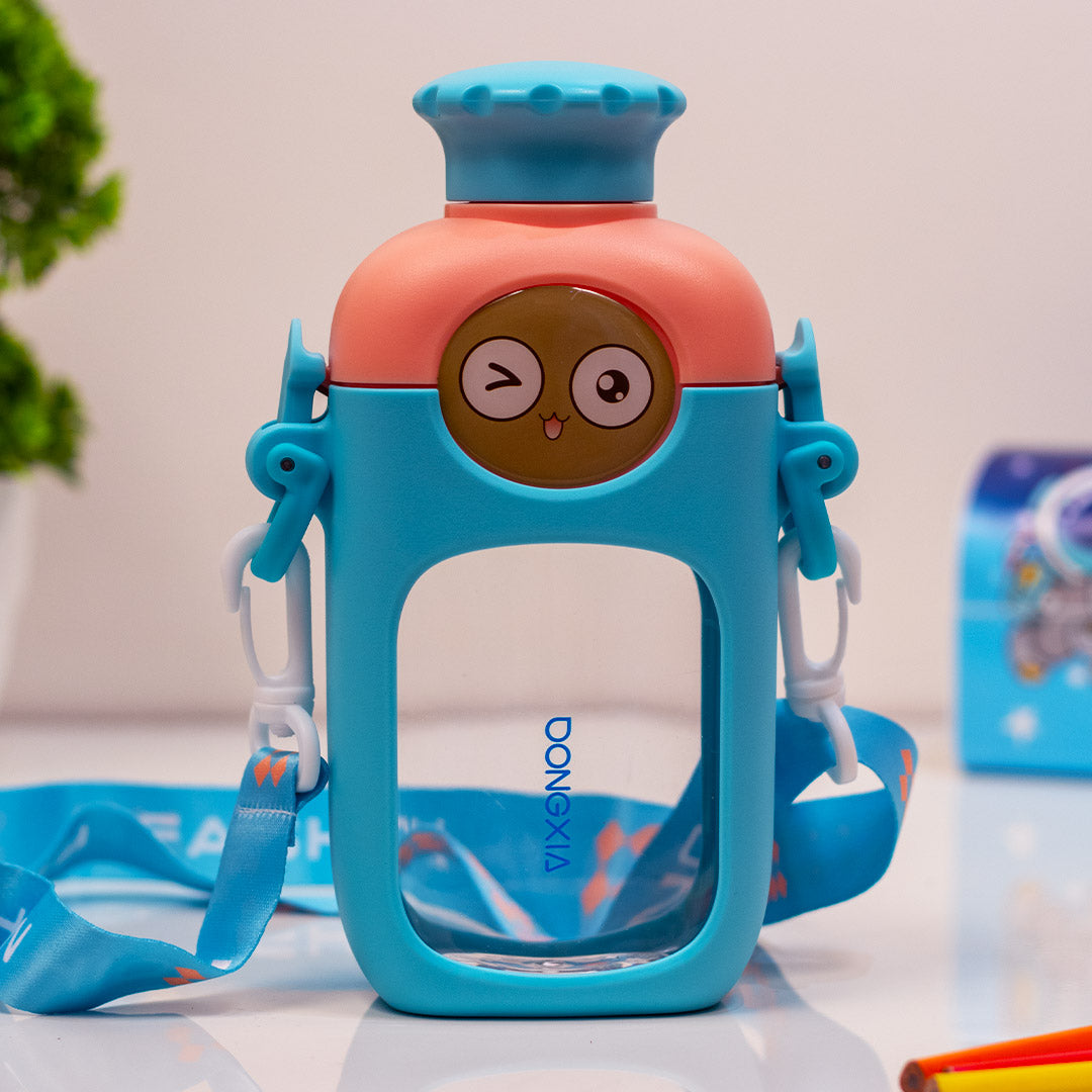 Cute Wink Face Kids Water Bottle