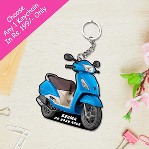 Scooty Keychain With Name | Love Craft Gifts