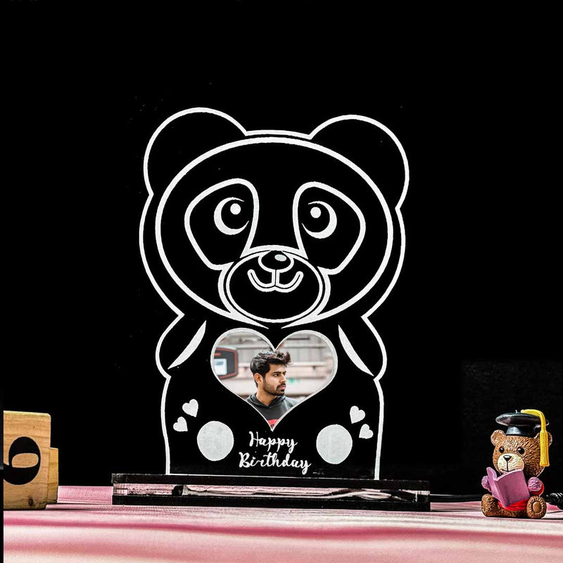 Acrylic Glowing Panda Lamp with Photo & Text