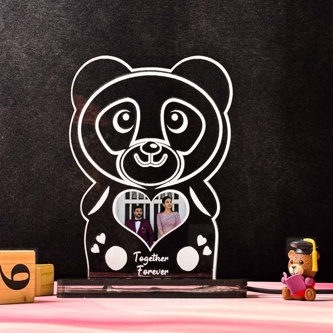 Acrylic Glowing Panda Lamp with Photo & Text