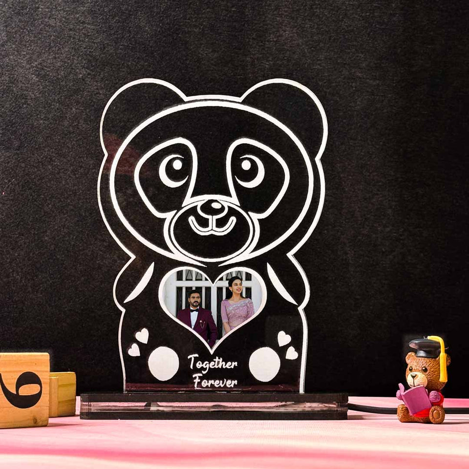 Acrylic Glowing Panda Lamp with Photo & Text