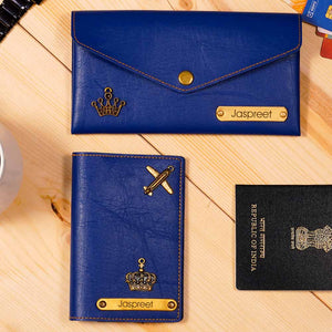 Personalized Passport Cover & Ladies Clutch Combo