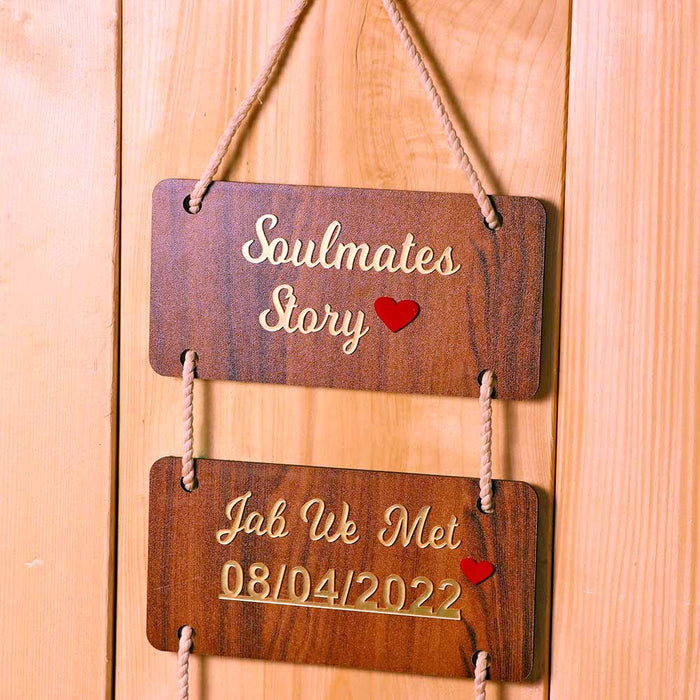 Love Story Wooden Wall Hanger