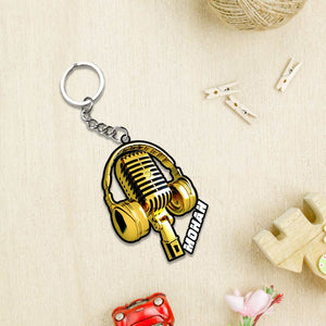 Musical Instrument Keychain Or Keyrings With Name | Love Craft Gifts