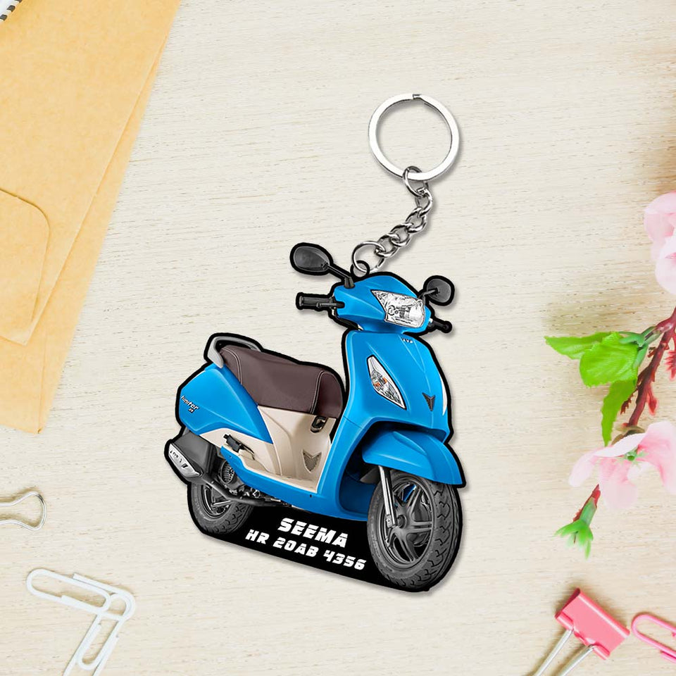 Scooty Keychain With Name | Love Craft Gifts