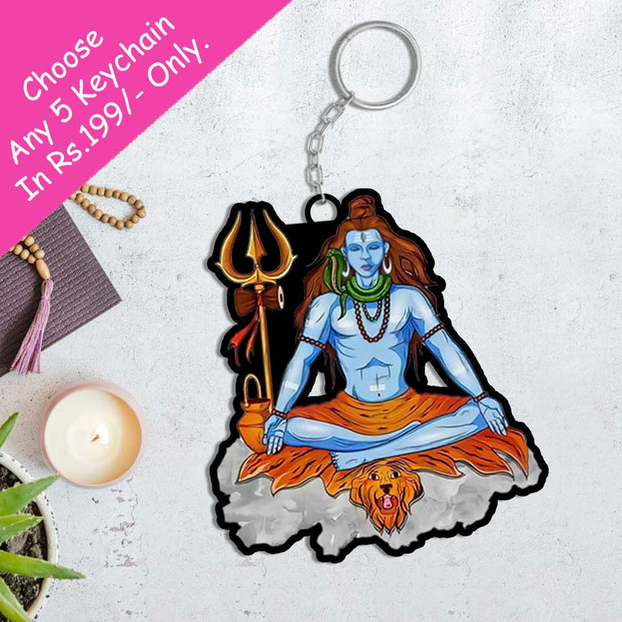 Mahadev Wooden Keychains