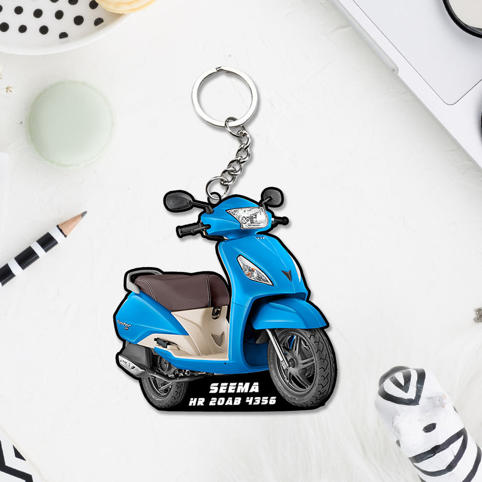 Scooty Keychain With Name | Love Craft Gifts