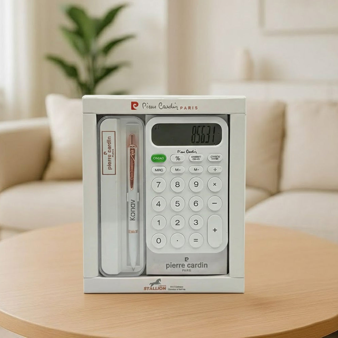 Pierre Cardin Calculator & Ball Pen Gift Set | Love Craft Gifts