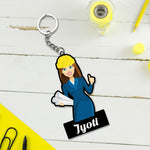 Engineer Keychain For Women With Name | Love Craft Gifts
