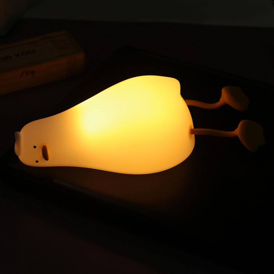 Lying FlatCute Duck Light Night Lamp (6.2 cm, Warm White Light)