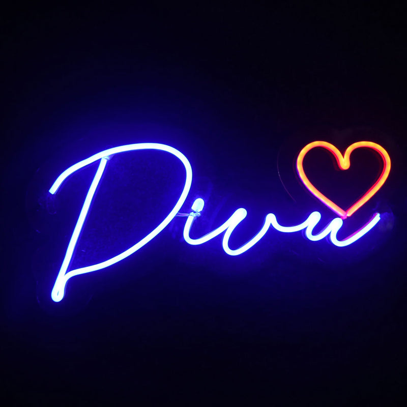 Customized Neon Name Light Frames With Heart