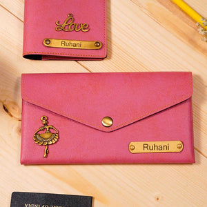 Personalized Passport Cover & Ladies Clutch Combo