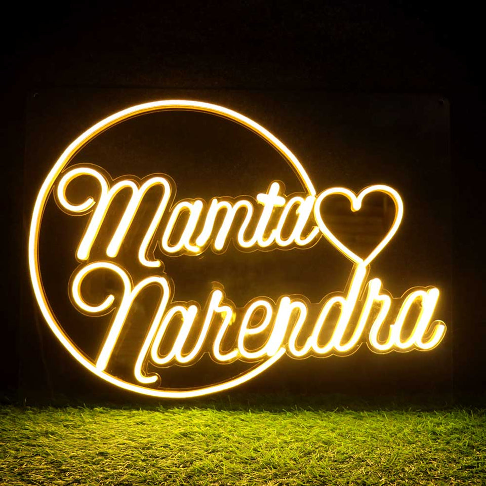 Customized Couple Neon Name Light Frames