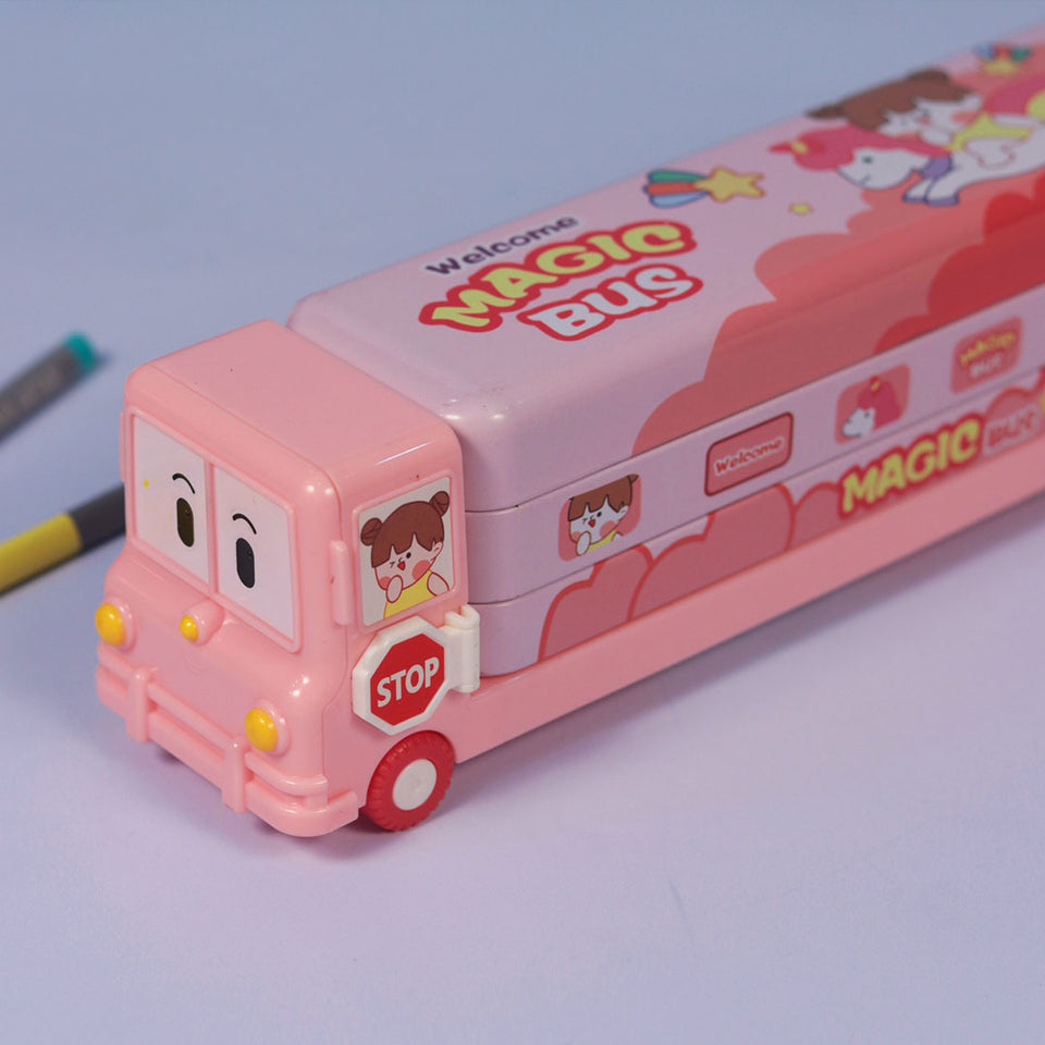 Space Bus Pencil Box-Pink