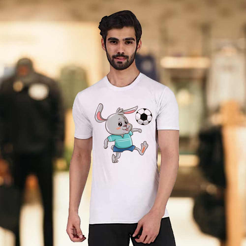 Men's White Cute Rabbit T-Shirt | Love Craft Gifts