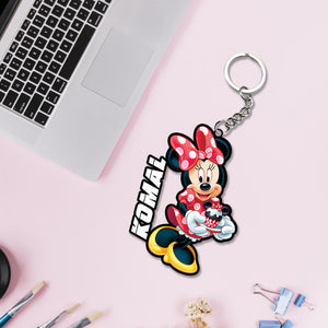 Mickey Mouse Characters Keychain Or Keyrings With Name | Love Craft Gifts