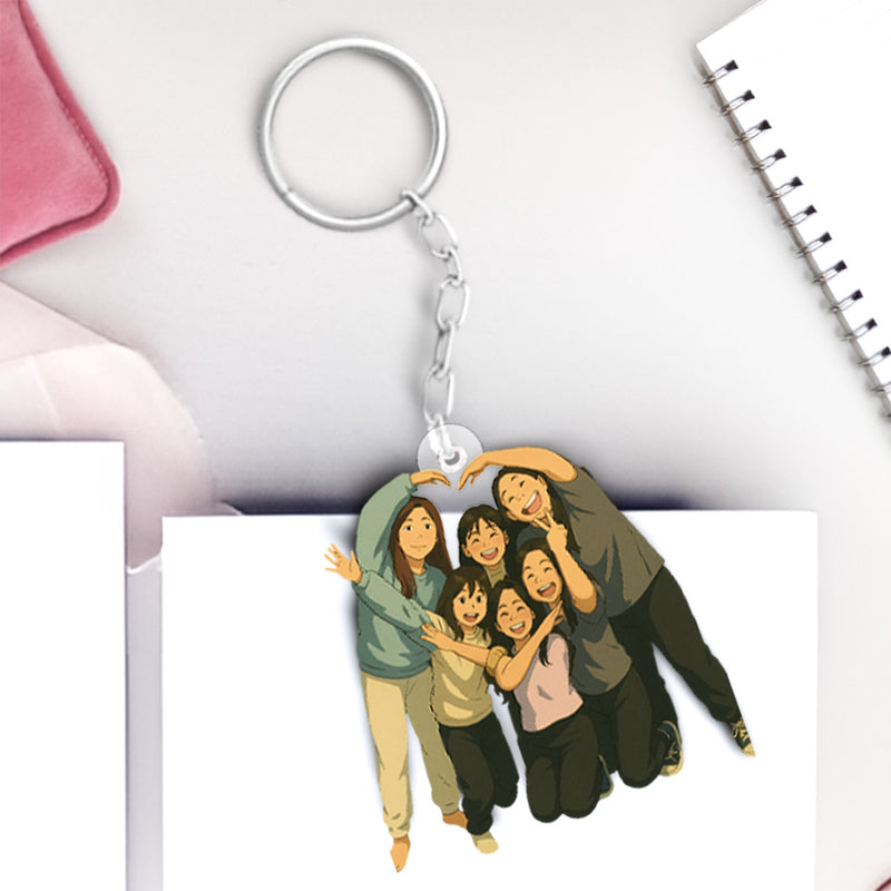 Personalized Ghibli Art Keychains – Custom Acrylic Keychain in Pixart, Square & Round Designs