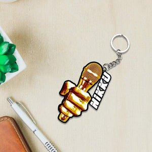 Musical Instrument Keychain Or Keyrings With Name | Love Craft Gifts