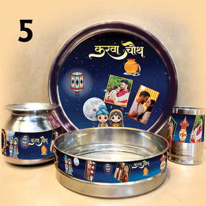 Customized Karwa Chauth Pooja Thali Set | Love Craft Gifts