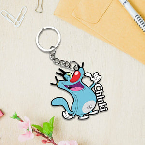 Cartoon Keychain With Name: Cartoon Keyring | Love Craft Gifts