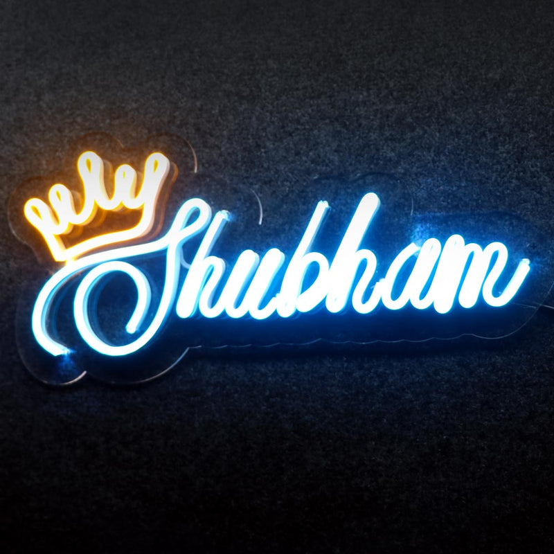 Customized Neon Name Light Frames With Crown