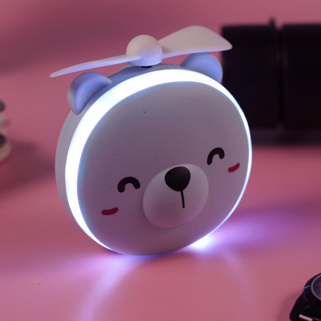 Personalized Cute Teddy Led Mirrors with Fan for Girls