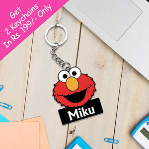 Cartoon Keychain With Name: Cartoon Keyring | Love Craft Gifts