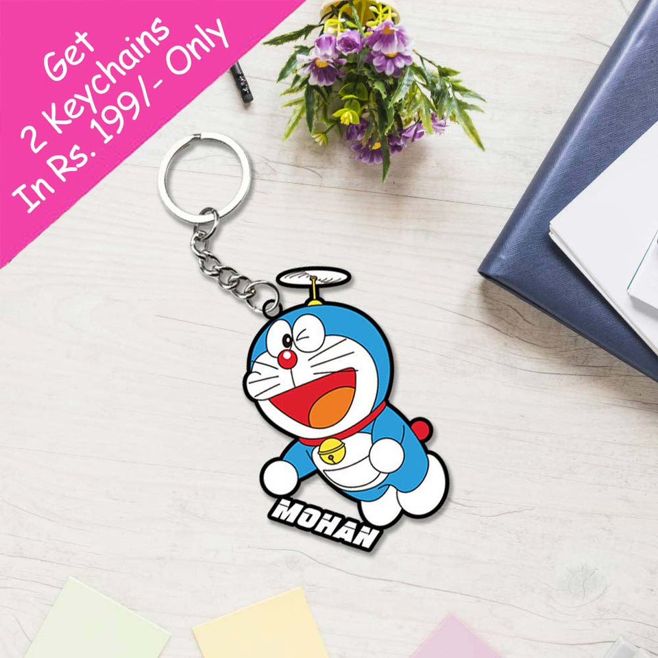 Doraemon Characters Keychain Or Keyrings With Name | Love Craft Gifts