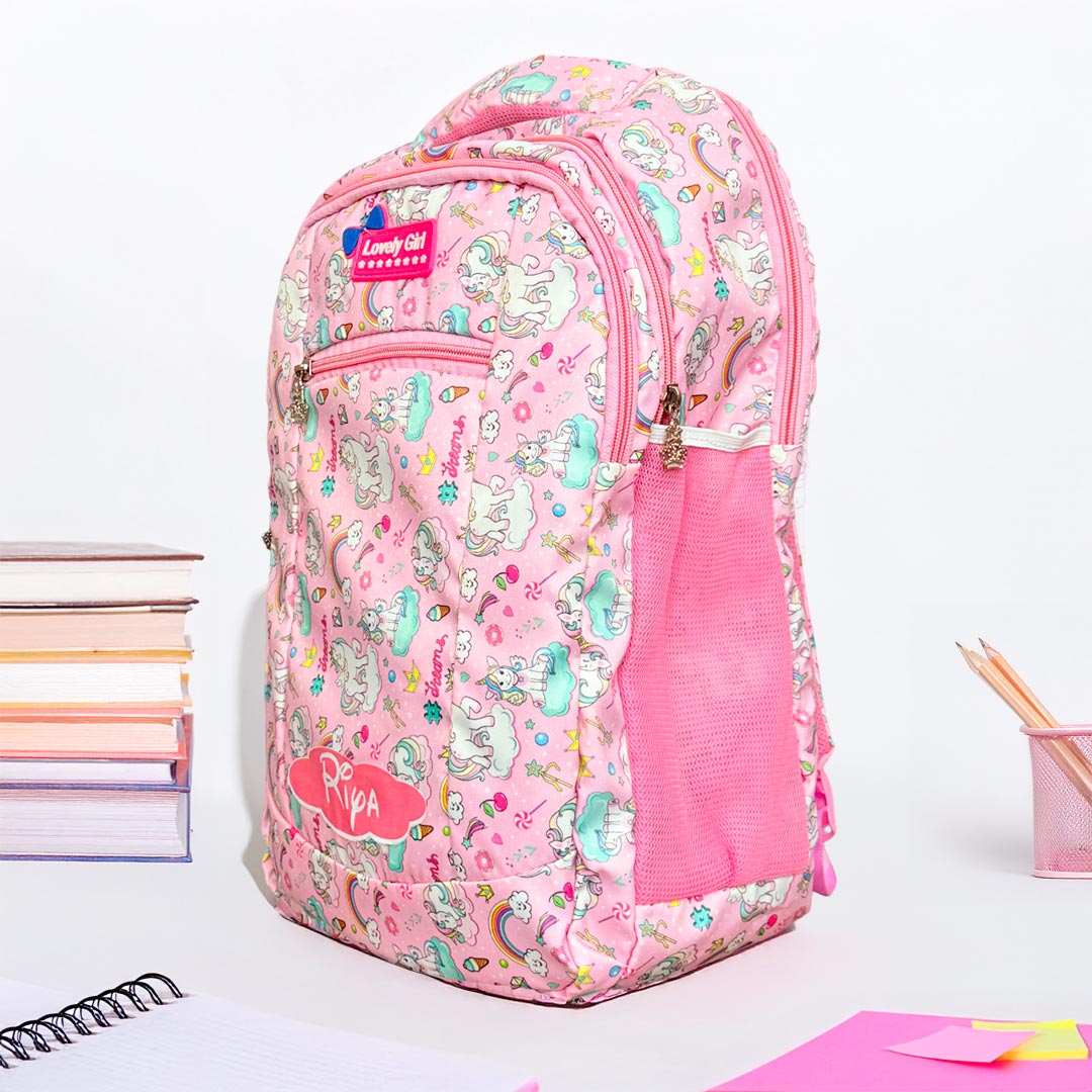 Personalized Unicorn School Backpack – Pink Theme for Girls