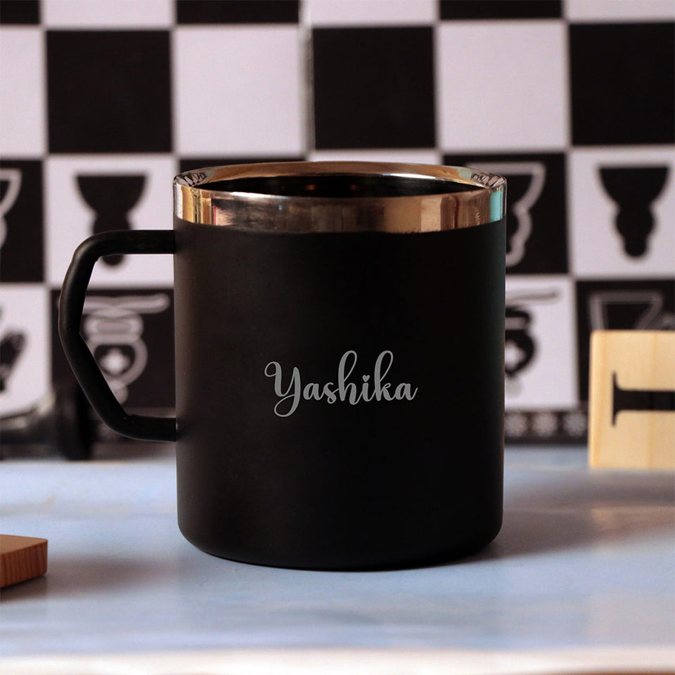 Personalized Stainless Steel Coffee Mug With Handle