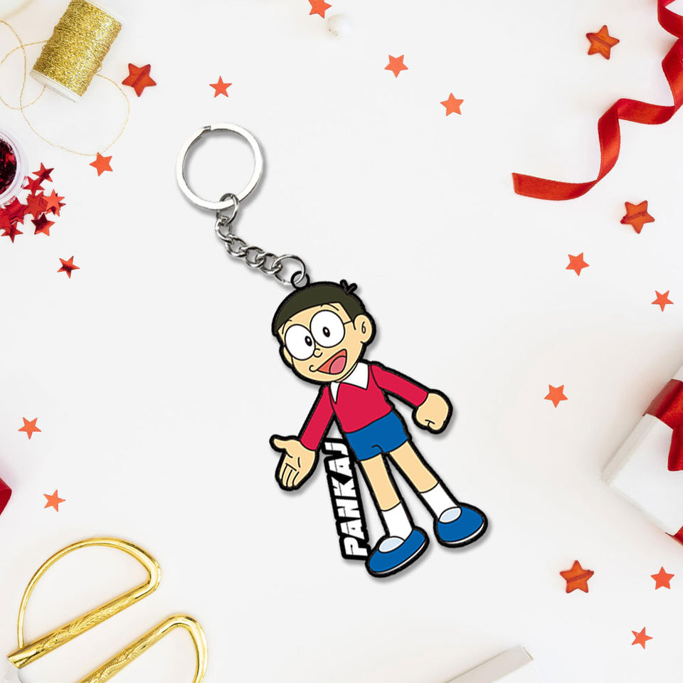 Doraemon Characters Keychain Or Keyrings With Name | Love Craft Gifts