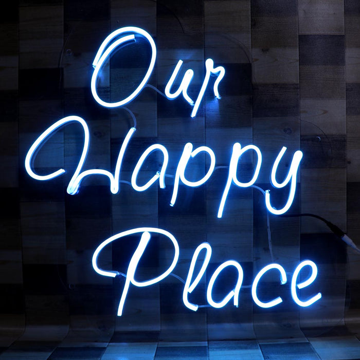 Customized Our Happy Place Neon Light Frames