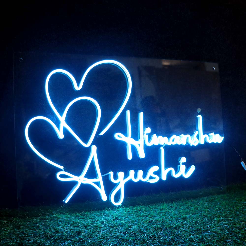 Couples Customized Neon Name Light Frames