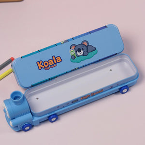 Metal Train Shape Geometry Box -Blue