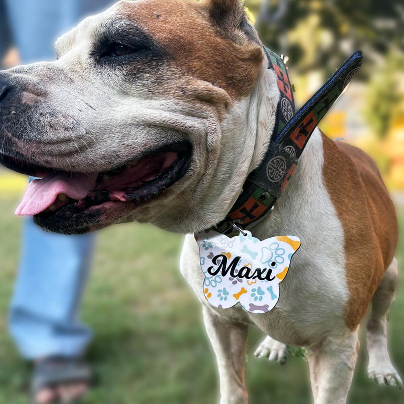 Personalized Wooden Dog Name Tag - Butterfly
