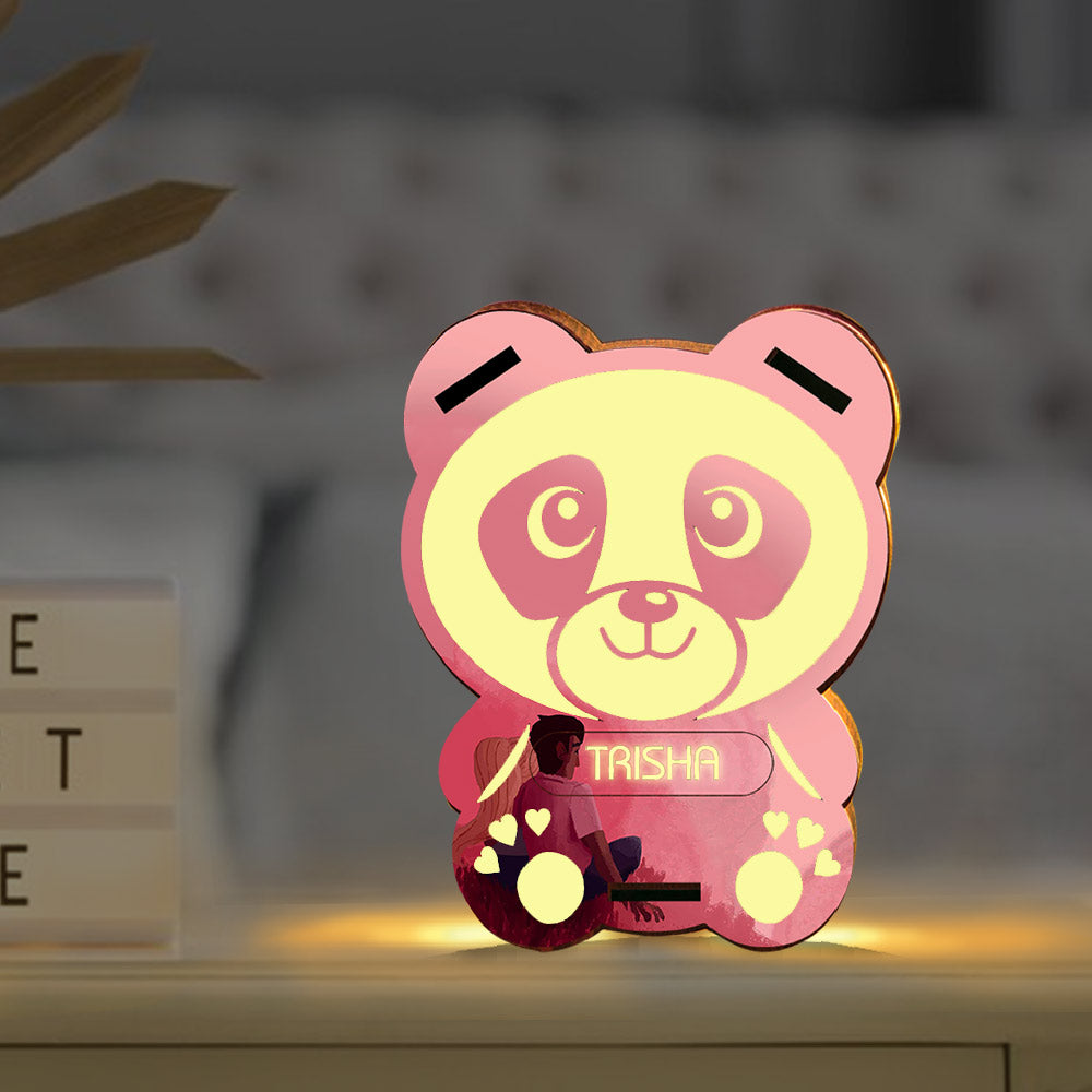 Personalized Panda Gift Lamp - Glowing Panda Gift For Valentine | Love Craft Gifts