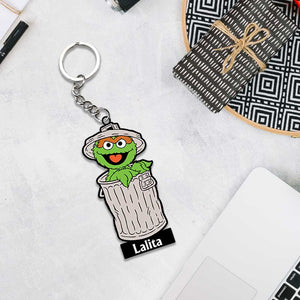 Cartoon Keychain With Name: Cartoon Keyring | Love Craft Gifts