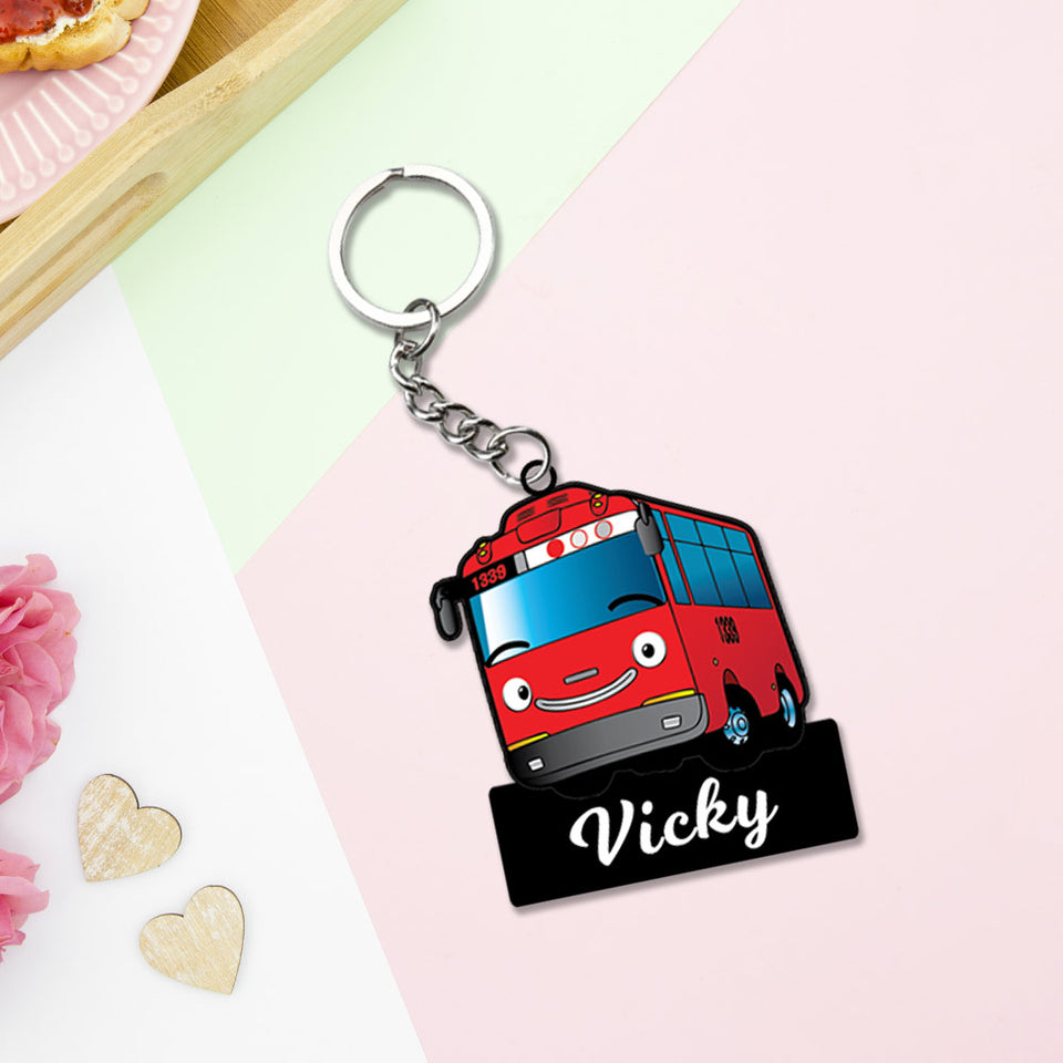 Lightning McQueen Cars Characters Keychain With Name | Love Craft Gifts